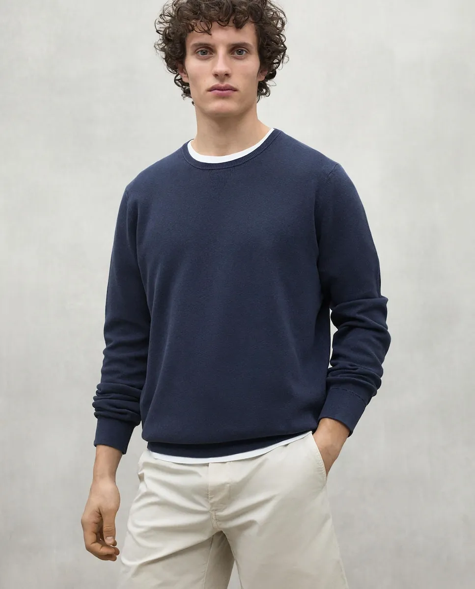 Мужской свитер тонкой вязки с круглым вырезом Ecoalf, тёмно-синий
Мужской свитер тонкой вязки с круглым вырезом Ecoalf, тёмно-синий