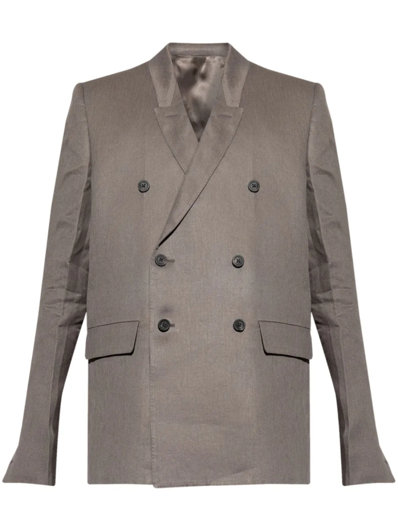Двубортный льняной блейзер Rick Owens, серый
Двубортный льняной блейзер Rick Owens, серый
