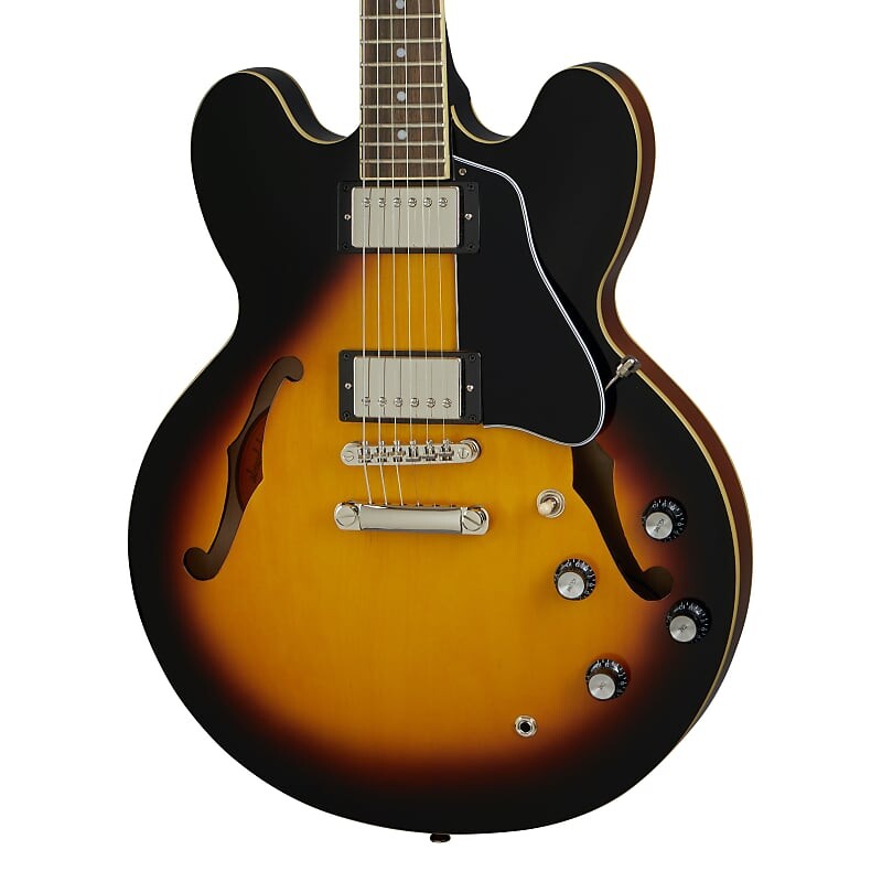 Полуакустическая электрогитара Epiphone ES-335, Vintage Sunburst Inspired by Gibson ES-335
Полуакустическая электрогитара Epiphone ES-335, Vintage Sunburst Inspired by Gibson ES-335