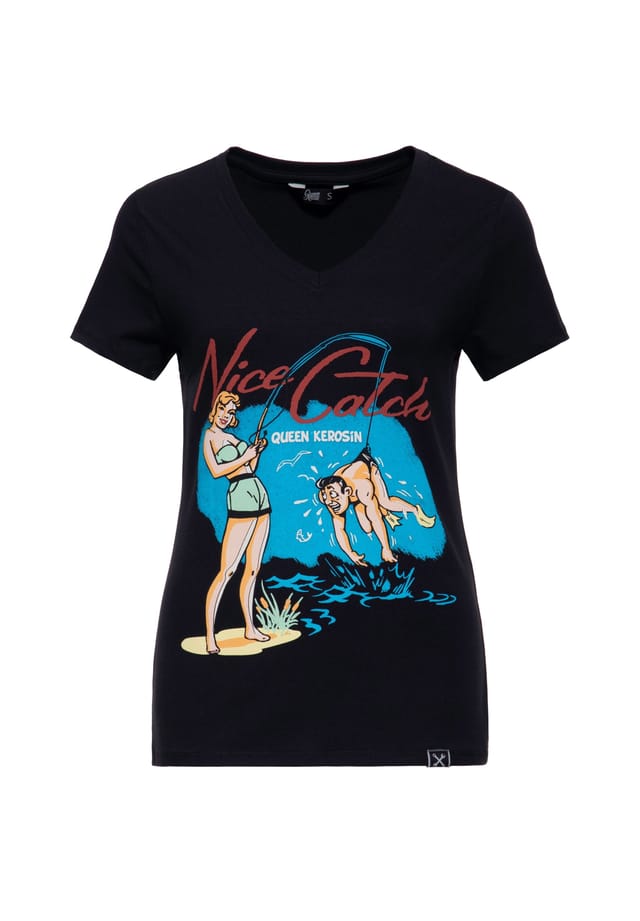 Футболка с юмористическим принтом хорошая уловка Queen Kerosin, черный
Футболка с юмористическим принтом хорошая уловка Queen Kerosin, черный