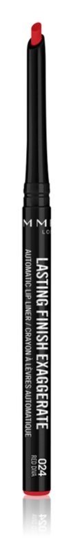 Автоматический карандаш для губ Rimmel Lasting Finish Exaggerate, оттенок 024 Red Diva 0,25 г 
Автоматический карандаш для губ Rimmel Lasting Finish Exaggerate, оттенок 024 Red Diva 0,25 г