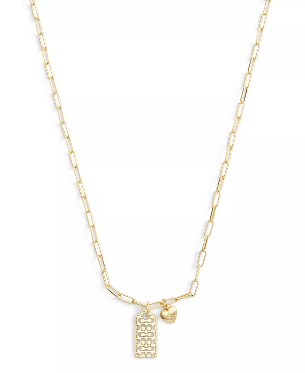 Ожерелье с подвеской в виде фирменной стеганой бирки из искусственного камня Coach, gold
Ожерелье с подвеской в виде фирменной стеганой бирки из искусственного камня Coach, gold