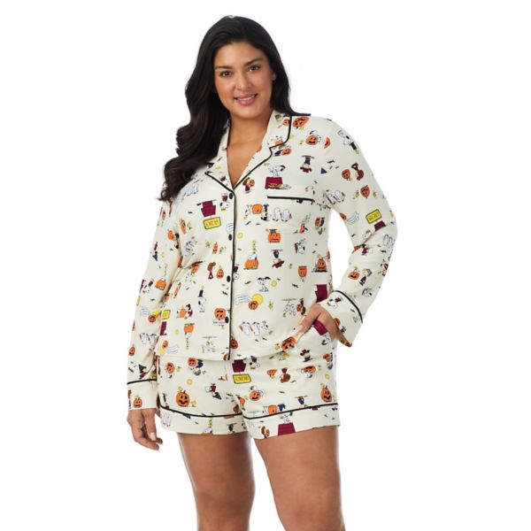 Пижамный комплект с длинным рукавом и боксерами в стиле "Арахис" на Хэллоуин больших размеров Beauty Sleep Social, цвет peanuts spooky season 
Пижамный комплект с длинным рукавом и боксерами в стиле "Арахис" на Хэллоуин больших размеров Beauty Sleep Social, цвет peanuts spooky season