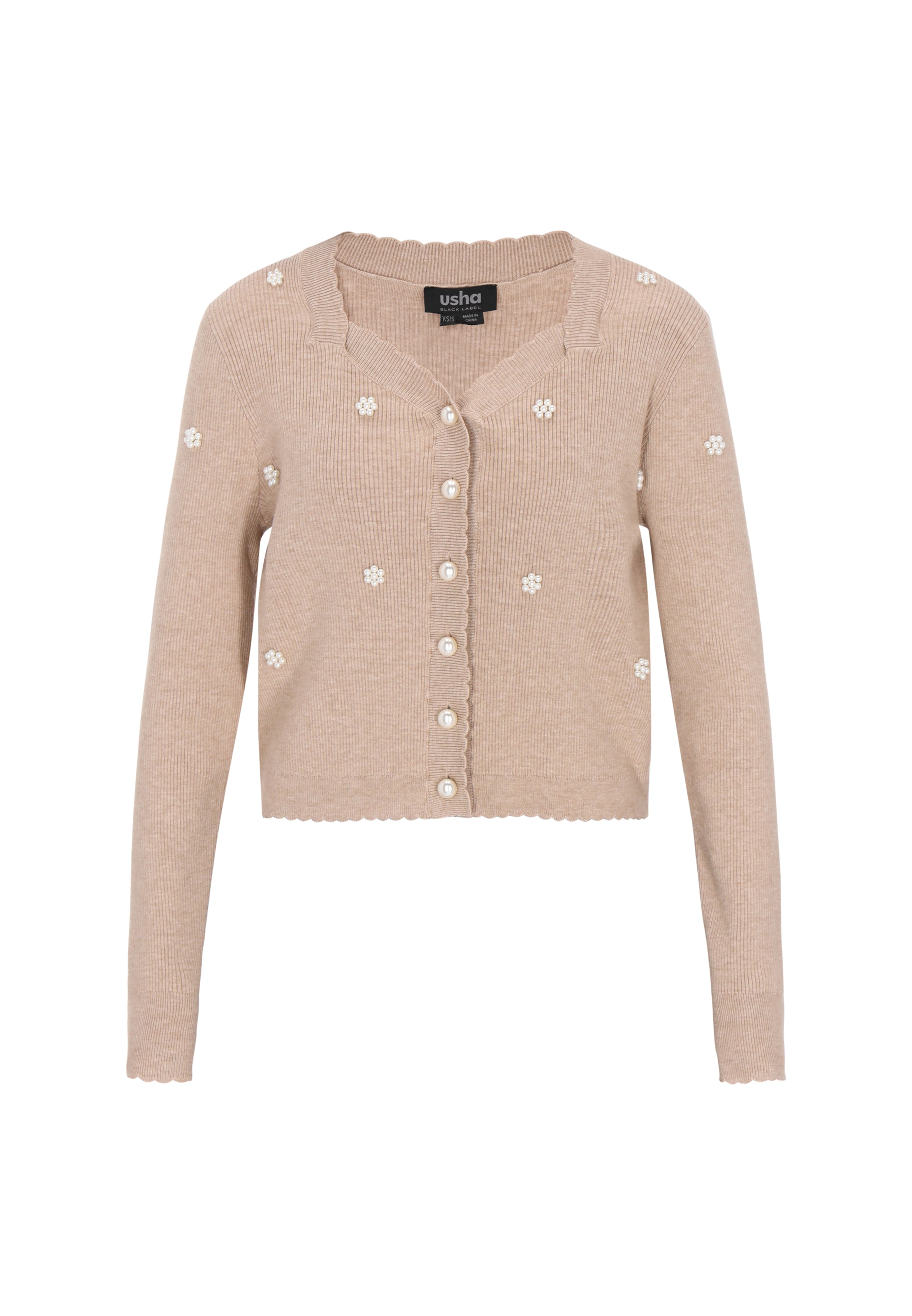 Usha BLACK LABEL Вязаный кардиган в бежевом цвете
Usha BLACK LABEL Вязаный кардиган в бежевом цвете