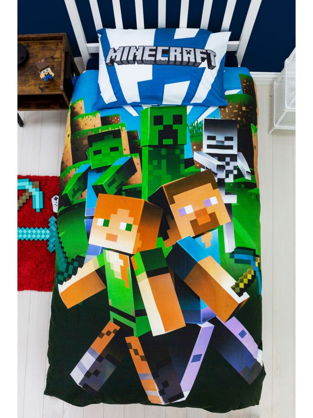 Двусторонний комплект пододеяльников и наволочек Minecraft, одинарный, разноцветный
Двусторонний комплект пододеяльников и наволочек Minecraft, одинарный, разноцветный