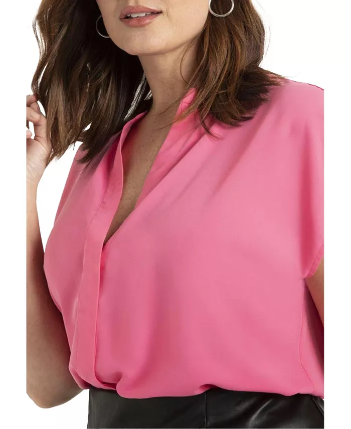 Блузка с вырезом ласточка больших размеров ELOQUII, розовый
Блузка с вырезом ласточка больших размеров ELOQUII, розовый