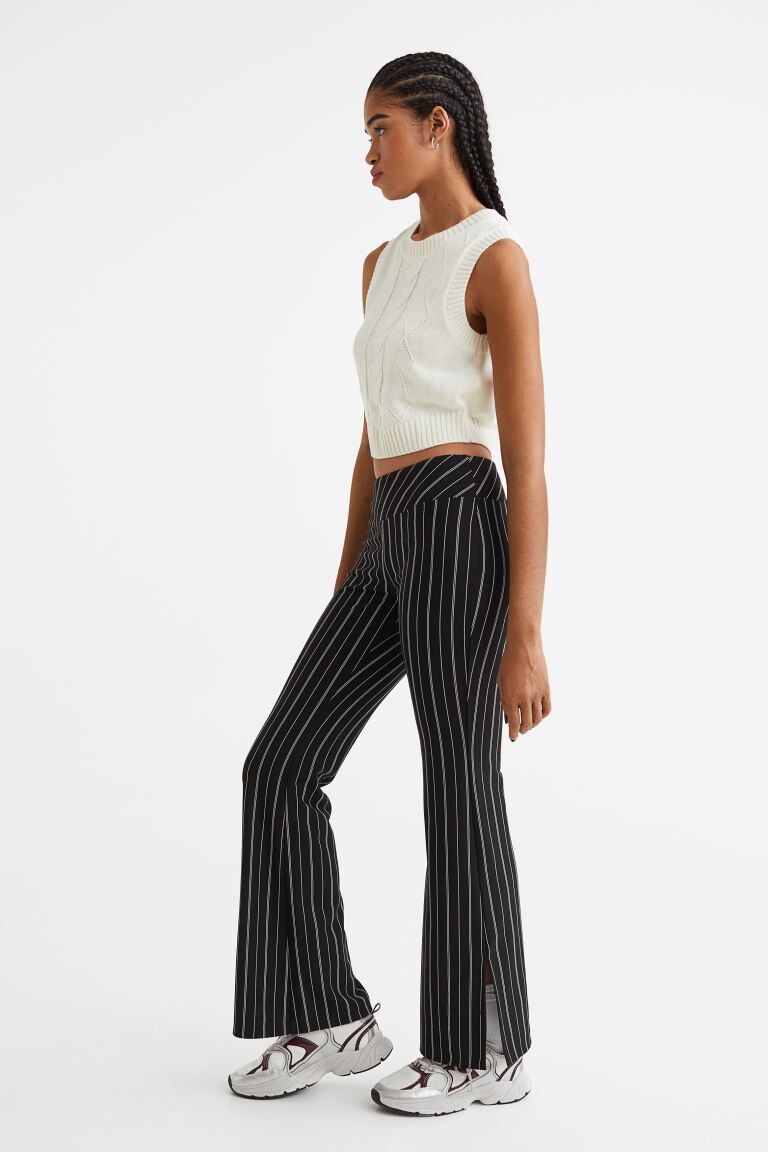 Расклешенные леггинсы H&M, черный/теннисная полоска 
Расклешенные леггинсы H&M, черный/теннисная полоска