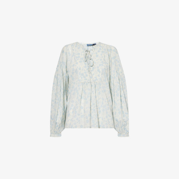 Блузка Polo Ralph Lauren из хлопкового поплина с пышными рукавами и цветочным принтом, бело-голубой
Блузка Polo Ralph Lauren из хлопкового поплина с пышными рукавами и цветочным принтом, бело-голубой