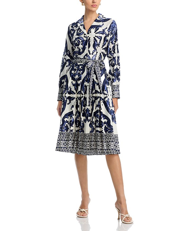 Платье с длинными рукавами, лацканами, завязывающимся поясом и цветочным принтом Gracia, синий
Платье с длинными рукавами, лацканами, завязывающимся поясом и цветочным принтом Gracia, синий