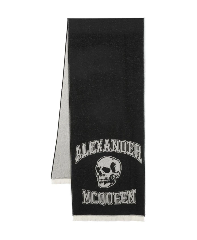 Шарф R и с логотипом Alexander Mcqueen, черный 
Шарф R и с логотипом Alexander Mcqueen, черный