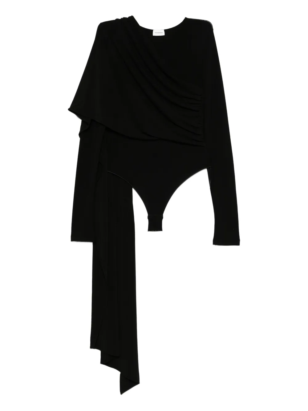 Боди асимметричного кроя с драпировкой THE ANDAMANE, черный 
Боди асимметричного кроя с драпировкой THE ANDAMANE, черный