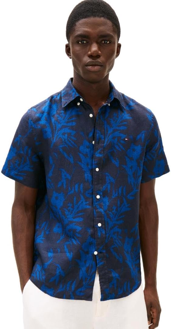 Мужские повседневные льняные рубашки Tommy Hilfiger с коротким рукавом и застежкой на пуговицы, классический крой, Desert Sky / Night Sky
Мужские повседневные льняные рубашки Tommy Hilfiger с коротким рукавом и застежкой на пуговицы, классический крой, Desert Sky / Night Sky