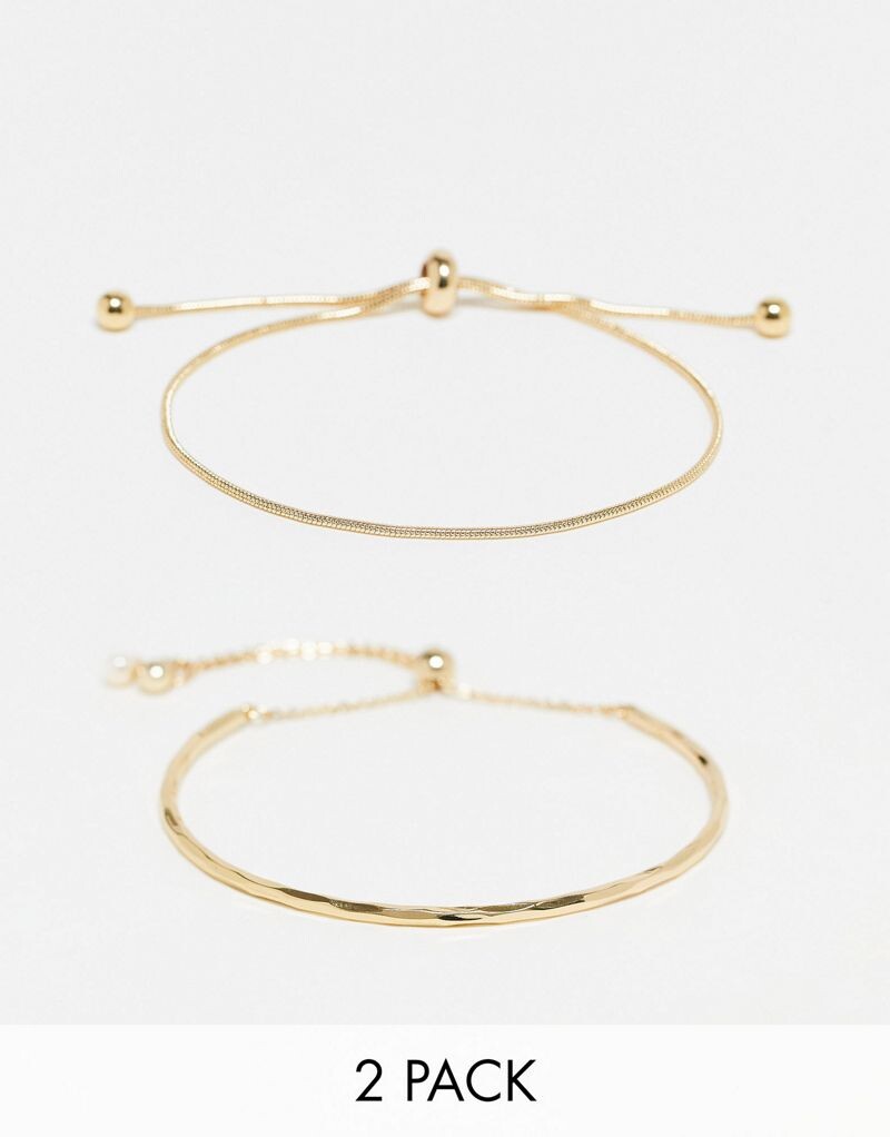 Набор из 2 браслетов ASOS DESIGN с простыми застежками золотистого цвета
Набор из 2 браслетов ASOS DESIGN с простыми застежками золотистого цвета