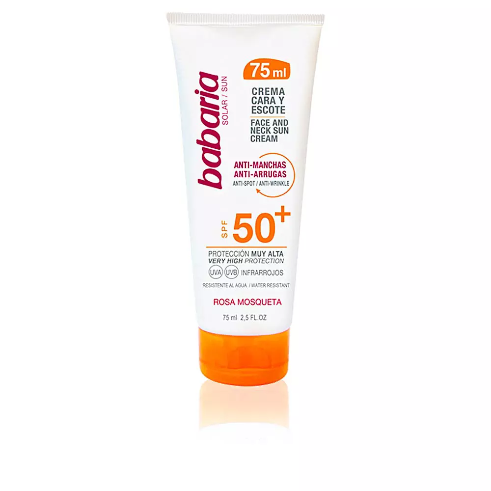 Солнцезащитный крем Solar Crema Cara & Escote Anti-Manchas Spf50+ Babaria, 75 мл
Солнцезащитный крем Solar Crema Cara & Escote Anti-Manchas Spf50+ Babaria, 75 мл