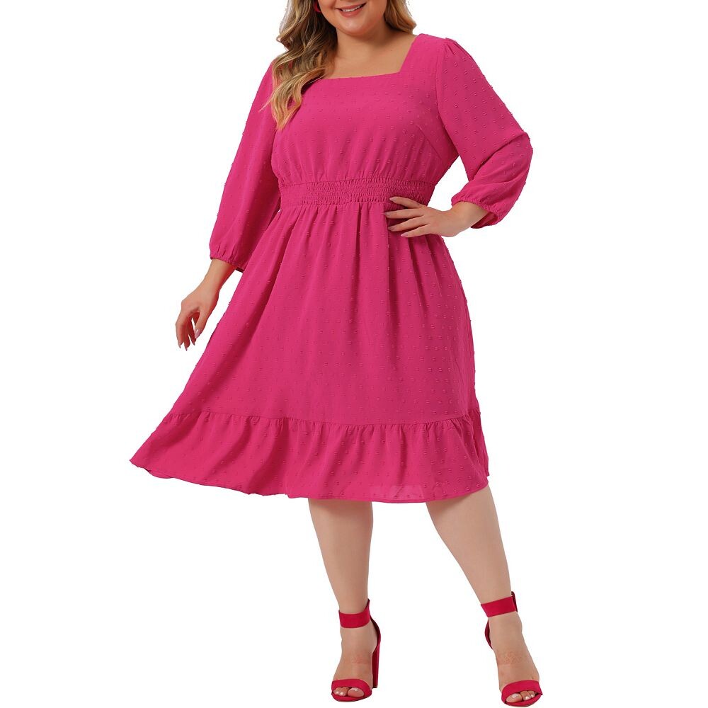 Женское платье миди больших размеров с присборенной талией и рукавами 3/4 в швейцарский горошек Agnes Orinda, цвет Hot Pink
Женское платье миди больших размеров с присборенной талией и рукавами 3/4 в швейцарский горошек Agnes Orinda, цвет Hot Pink