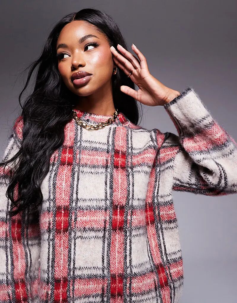 Ультра-пушистый джемпер с принтом в клетку River Island
Ультра-пушистый джемпер с принтом в клетку River Island