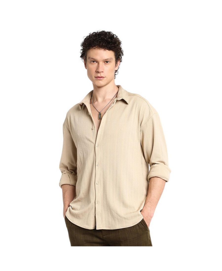 Мужская светло-бежевая рубашка с текстурой "копьевидная" Campus Sutra, Beige/khaki
Мужская светло-бежевая рубашка с текстурой "копьевидная" Campus Sutra, Beige/khaki
