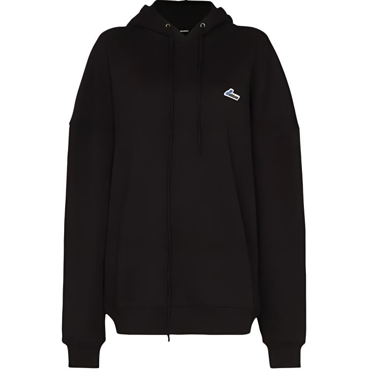 Толстовка с вышитым логотипом WE11DONE, черная 
Толстовка с вышитым логотипом WE11DONE, черная