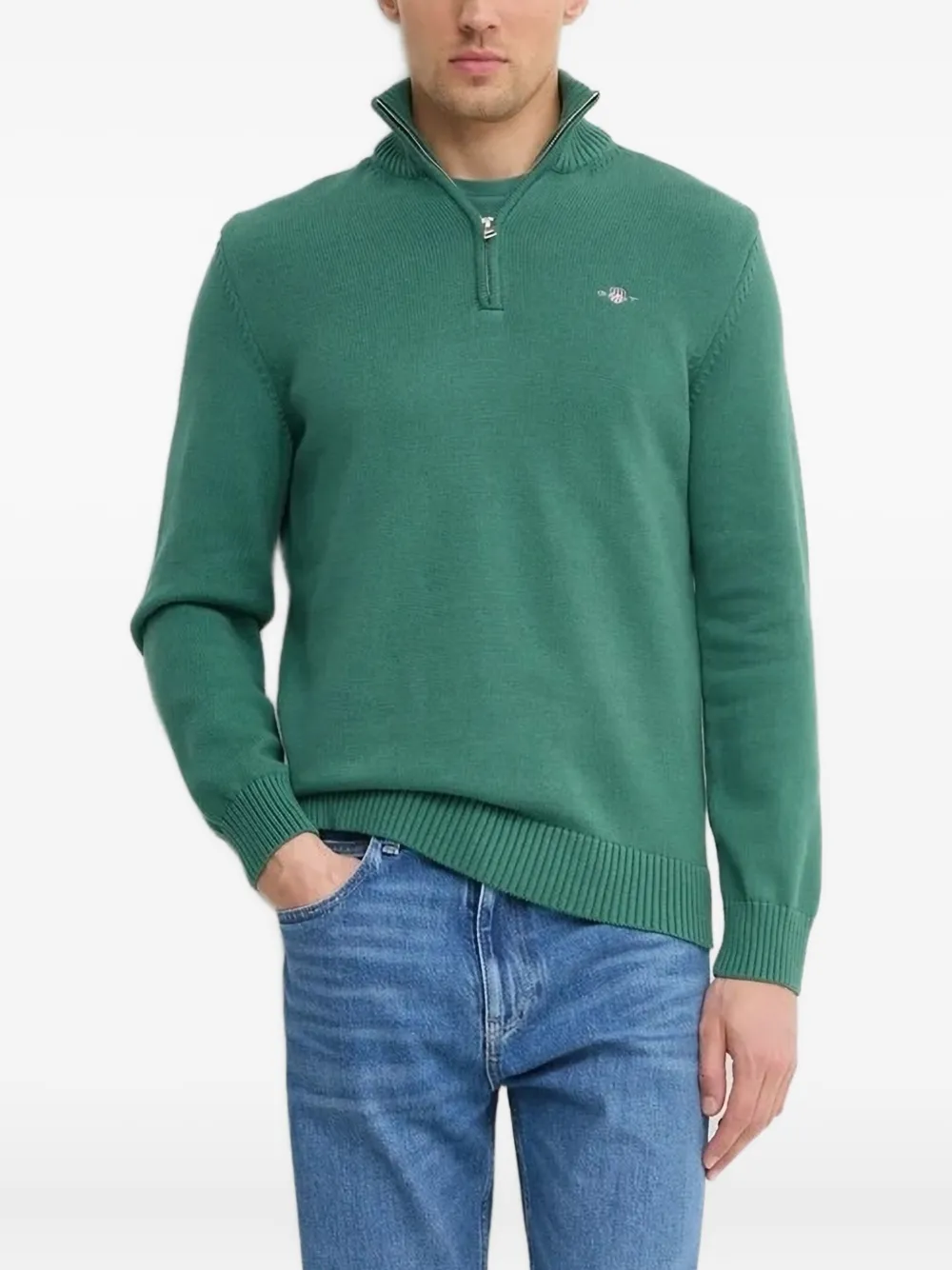 Свитер с высоким воротником на молнии Gant, зеленый
Свитер с высоким воротником на молнии Gant, зеленый