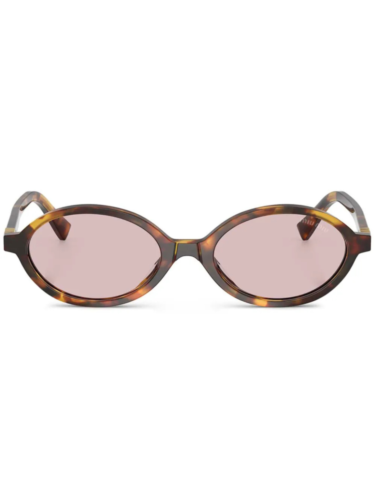 Miu Miu Eyewear солнцезащитные очки в овальной оправе, коричневый 
Miu Miu Eyewear солнцезащитные очки в овальной оправе, коричневый