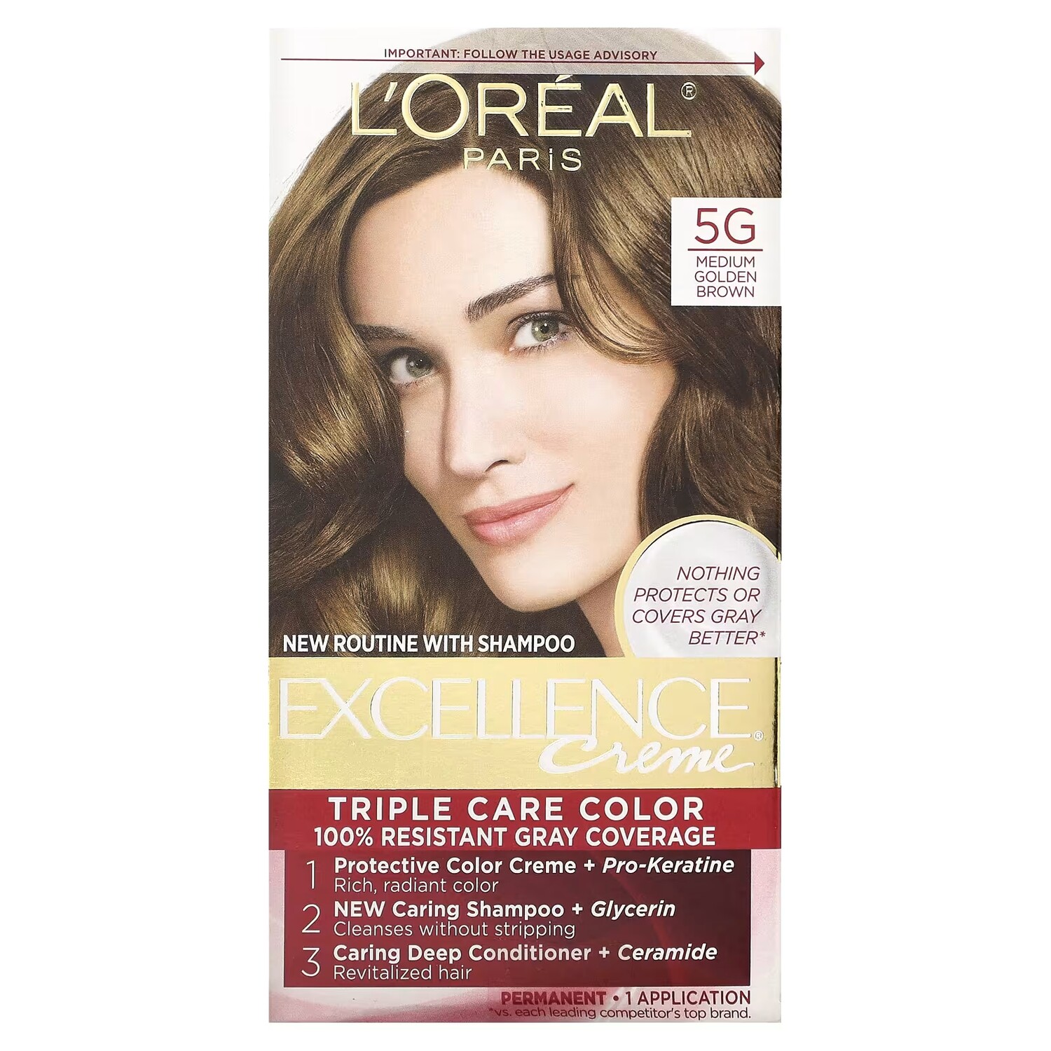 Краска для волос L'Oréal Excellence Creme Triple Care Color 5G золотисто-коричневый
Краска для волос L'Oréal Excellence Creme Triple Care Color 5G золотисто-коричневый