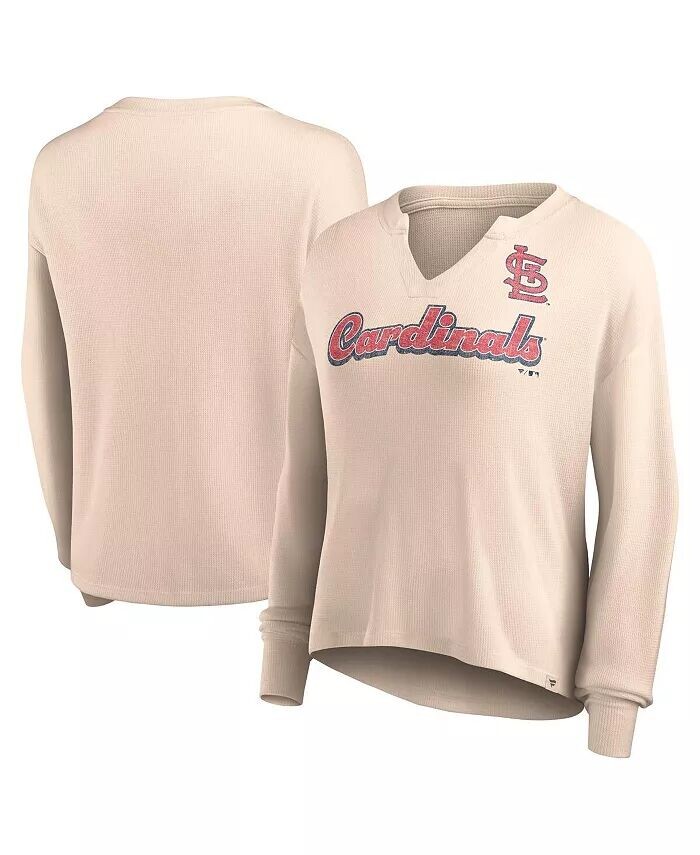Женская кремовая рваная футболка St. Louis Cardinals Go For It вафельной вязки с длинным рукавом и вырезом в горловине Fanatics, бежевый
Женская кремовая рваная футболка St. Louis Cardinals Go For It вафельной вязки с длинным рукавом и вырезом в горловине Fanatics, бежевый