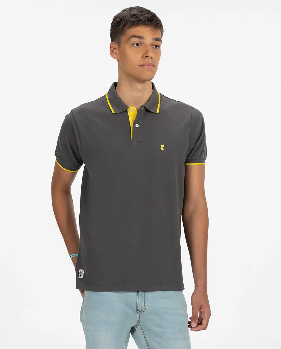 Мужская рубашка-поло с коротким рукавом elPulpo, темно-серый 
Мужская рубашка-поло с коротким рукавом elPulpo, темно-серый