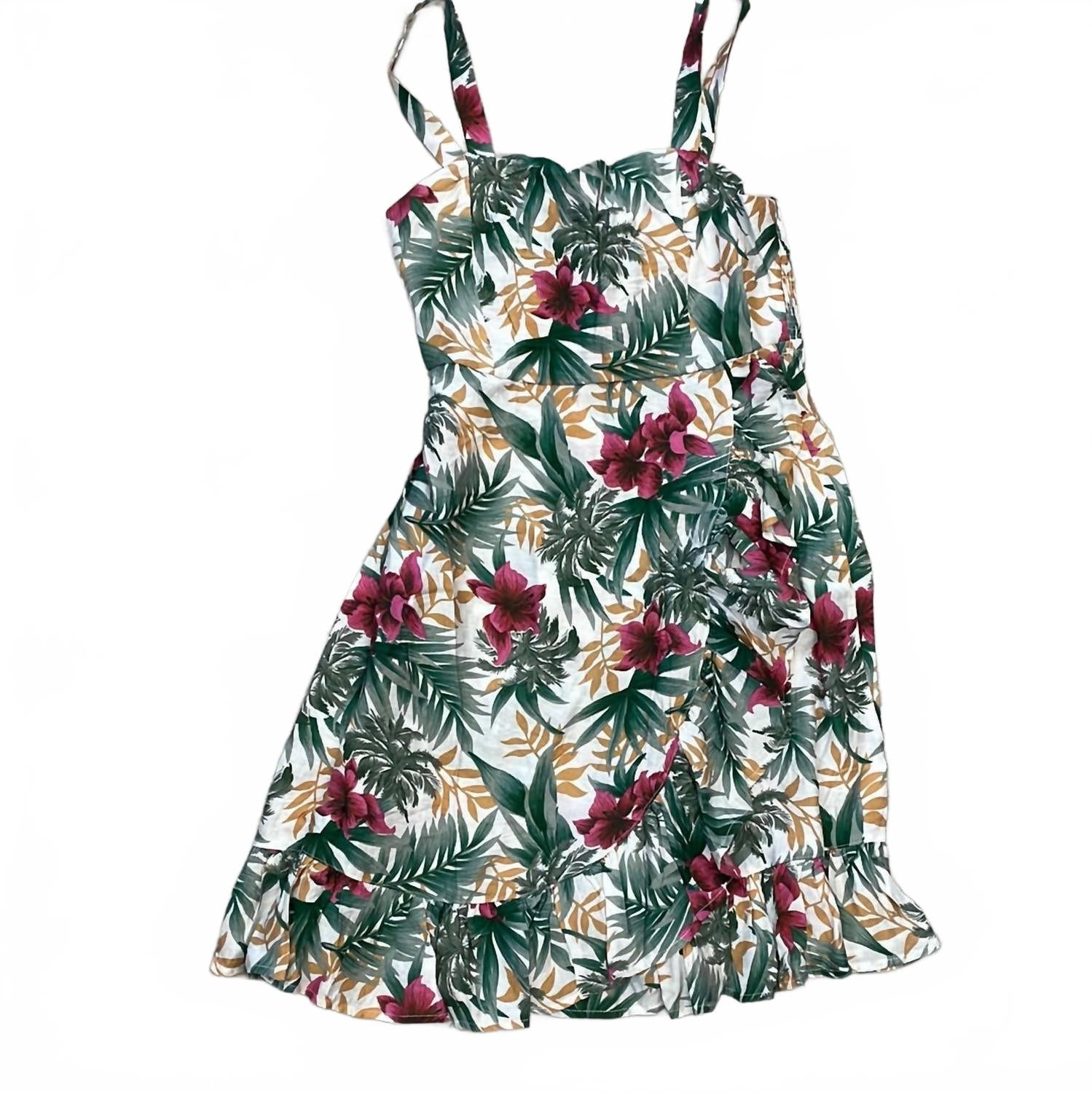 Женское мини-платье с тропическим принтом и рюшами KORI, мультиколор
Женское мини-платье с тропическим принтом и рюшами KORI, мультиколор