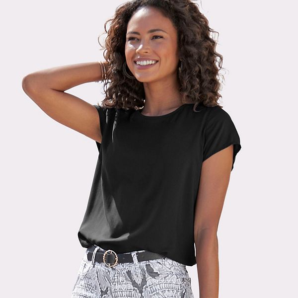 Женский топ с коротким рукавом Lascana, Black
Женский топ с коротким рукавом Lascana, Black