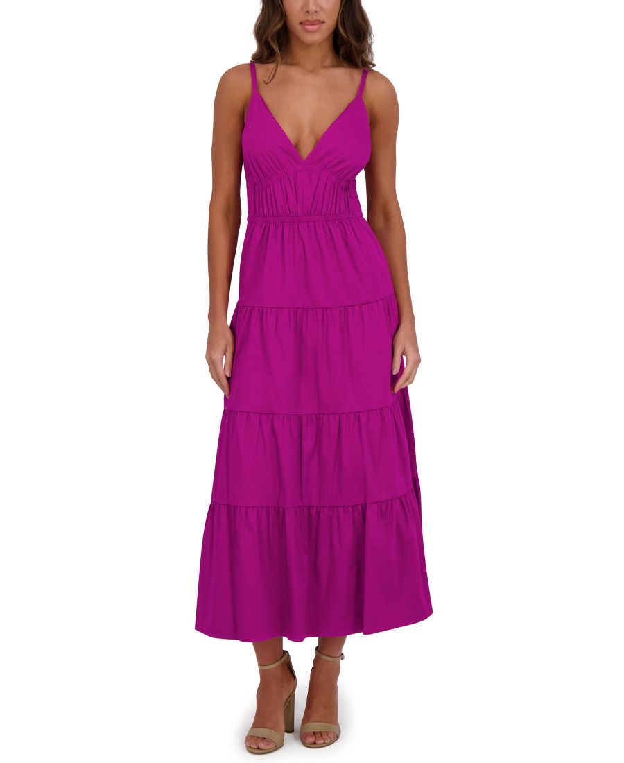 Женское макси-платье из смесовой хлопковой ткани на тонких бретелях с ярусным кроем Siena, Fuchsia
Женское макси-платье из смесовой хлопковой ткани на тонких бретелях с ярусным кроем Siena, Fuchsia