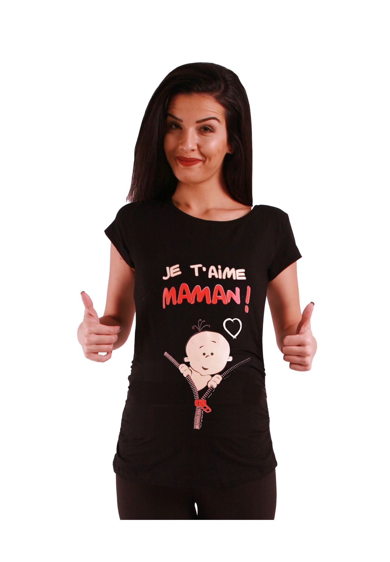 Рубашка для беременных Je t'aime maman с рисунком M.M.C., черный
Рубашка для беременных Je t'aime maman с рисунком M.M.C., черный