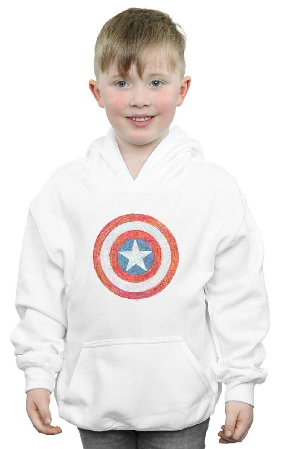 Толстовка с рисунком Капитана Америки и щитом Marvel, белый
Толстовка с рисунком Капитана Америки и щитом Marvel, белый
