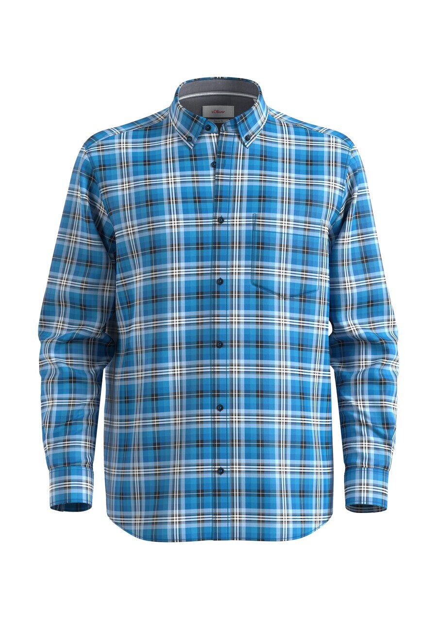 Рубашка на пуговицах стандартного кроя s.Oliver, морской синий/лазурный 
Рубашка на пуговицах стандартного кроя s.Oliver, морской синий/лазурный