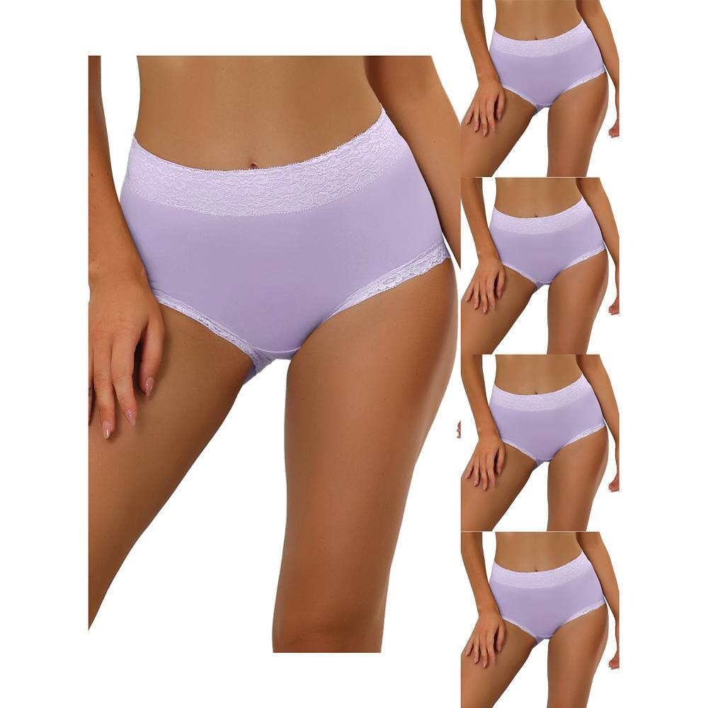 5 упаковок женского хлопкового нижнего белья с высокой посадкой и кружевной отделкой, трусики с полным покрытием для контроля живота ALLEGRA K, фиолетовый
5 упаковок женского хлопкового нижнего белья с высокой посадкой и кружевной отделкой, трусики с полным покрытием для контроля живота ALLEGRA K, фиолетовый