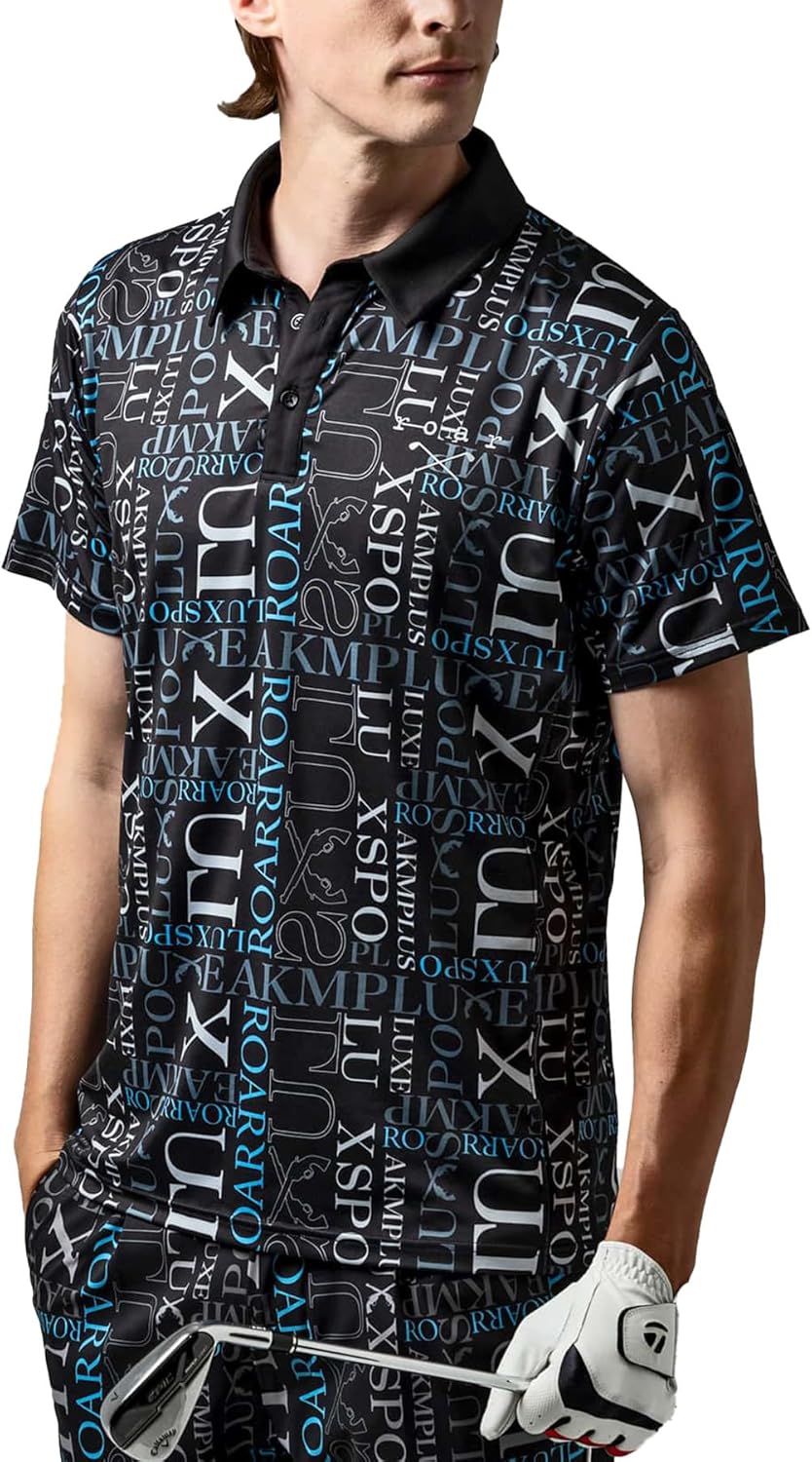 Мужская поло-рубашка для гольфа LUXEAKMPLUS, с коротким рукавом и логотипом по всей поверхности, черный
Мужская поло-рубашка для гольфа LUXEAKMPLUS, с коротким рукавом и логотипом по всей поверхности, черный