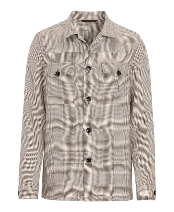 Бежевая клетчатая рубашка, стандартный крой Oscar Jacobson, коричневый
Бежевая клетчатая рубашка, стандартный крой Oscar Jacobson, коричневый