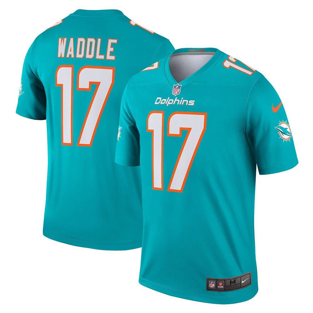 Мужское джерси Nike Jaylen Waddle Aqua Miami Dolphins Legend, цвет Dol Turq A
Мужское джерси Nike Jaylen Waddle Aqua Miami Dolphins Legend, цвет Dol Turq A