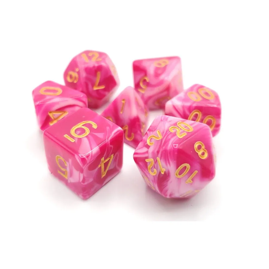 Комплект Poly Set Розово-красный и белый с золотом (7), Acrylic-Resin Dice - Vorpal (Poly Sets)
Комплект Poly Set Розово-красный и белый с золотом (7), Acrylic-Resin Dice - Vorpal (Poly Sets)