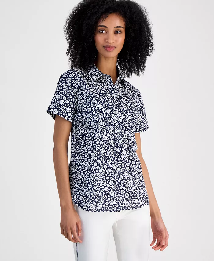 Женская полосатая хлопковая рубашка для кемпинга Tommy Hilfiger, синий
Женская полосатая хлопковая рубашка для кемпинга Tommy Hilfiger, синий