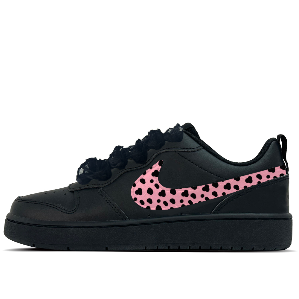 Nike Court Borough Black Rose Ribbon Leather Slip Resistant Abrasion Resistant Low top Kids' Skateboarding Shoes Black
Nike Court Borough Black Rose Ribbon Leather Slip Resistant Abrasion Resistant Low top Kids' Skateboarding Shoes Black