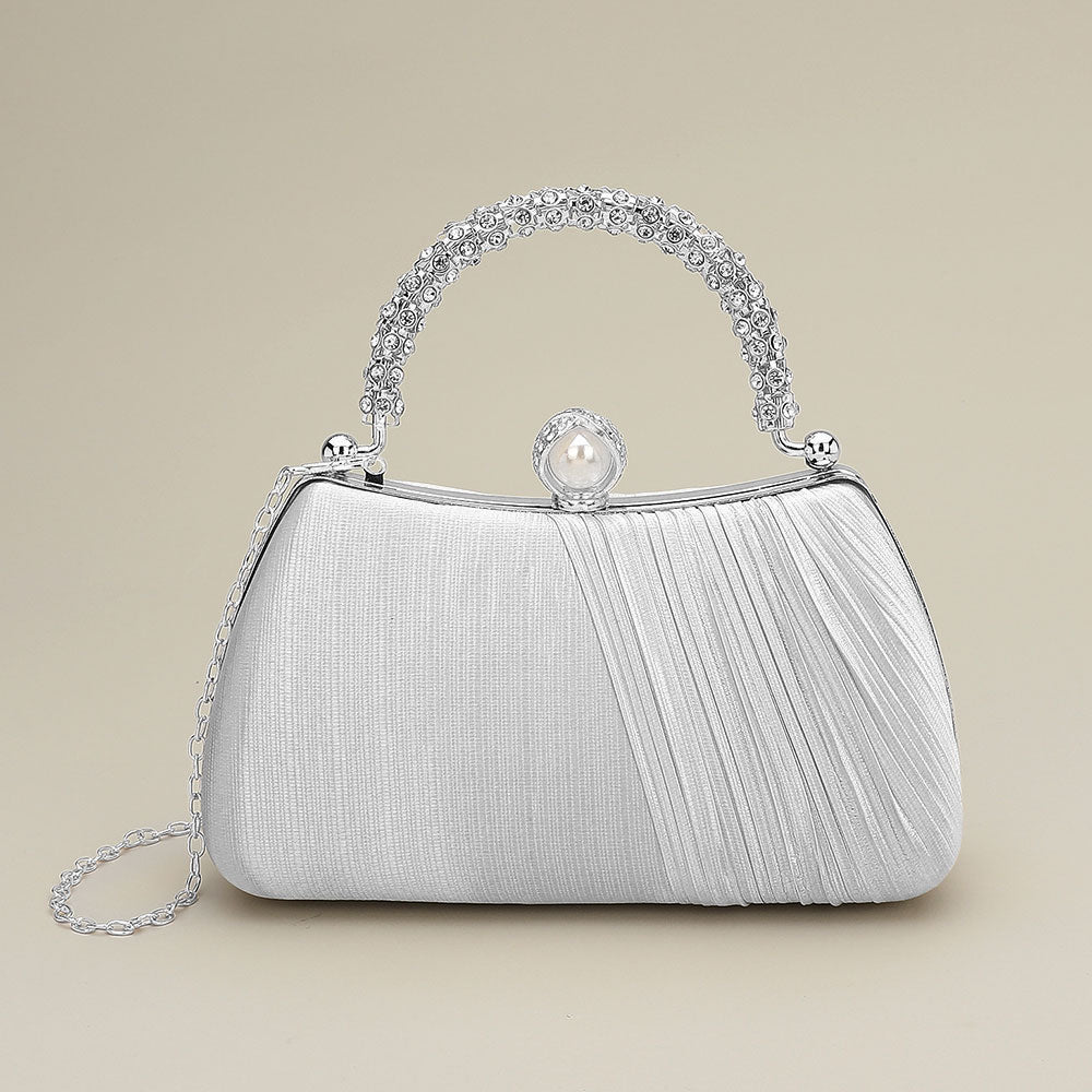 Элегантная вечерняя сумочка-клатч через плечо, украшенная стразами, с жемчужной застежкой FASHNZFAB, серебряный
Элегантная вечерняя сумочка-клатч через плечо, украшенная стразами, с жемчужной застежкой FASHNZFAB, серебряный