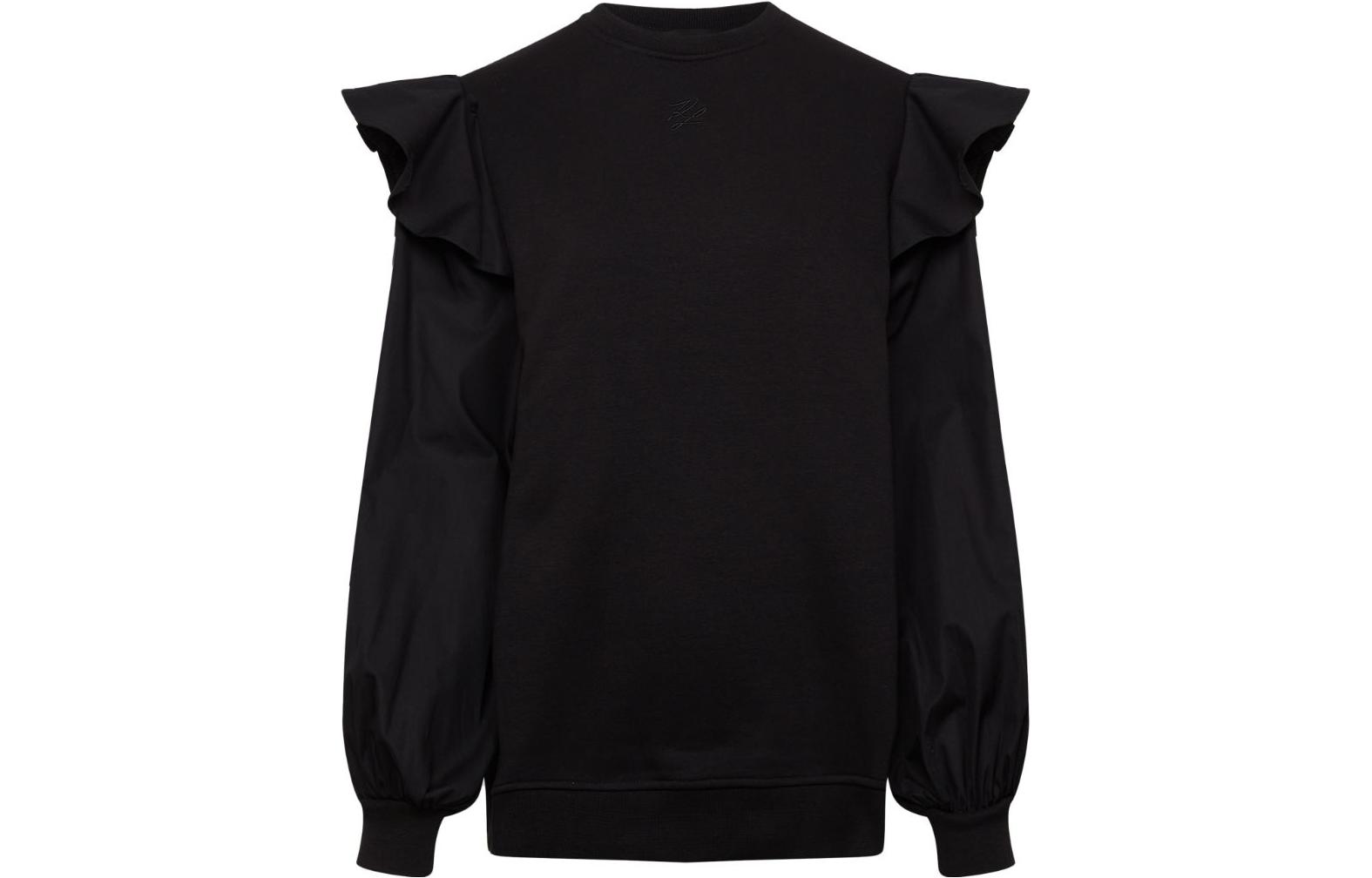 Свитшот с вышитым логотипом и рюшами KARL LAGERFELD / Karl Lagerfeld Jeans, черный
Свитшот с вышитым логотипом и рюшами KARL LAGERFELD / Karl Lagerfeld Jeans, черный