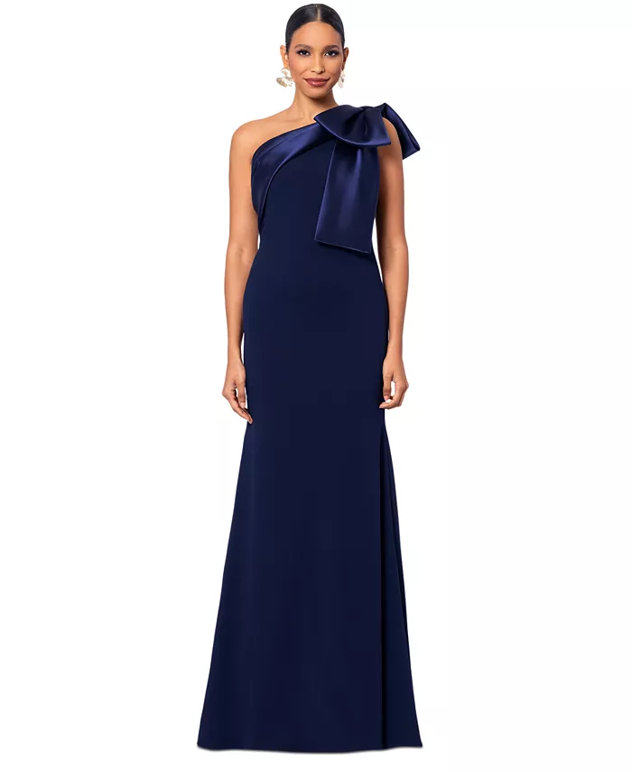 Женское платье с бантом и асимметричным вырезом Betsy & Adam, синий
Женское платье с бантом и асимметричным вырезом Betsy & Adam, синий