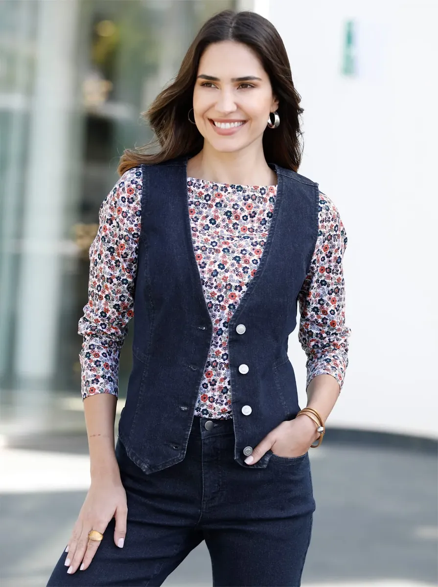 Джинсовый жилет Classic Basics, синий
Джинсовый жилет Classic Basics, синий