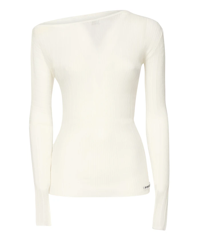 Вязаный свитер в рубчик Pinko, белый
Вязаный свитер в рубчик Pinko, белый