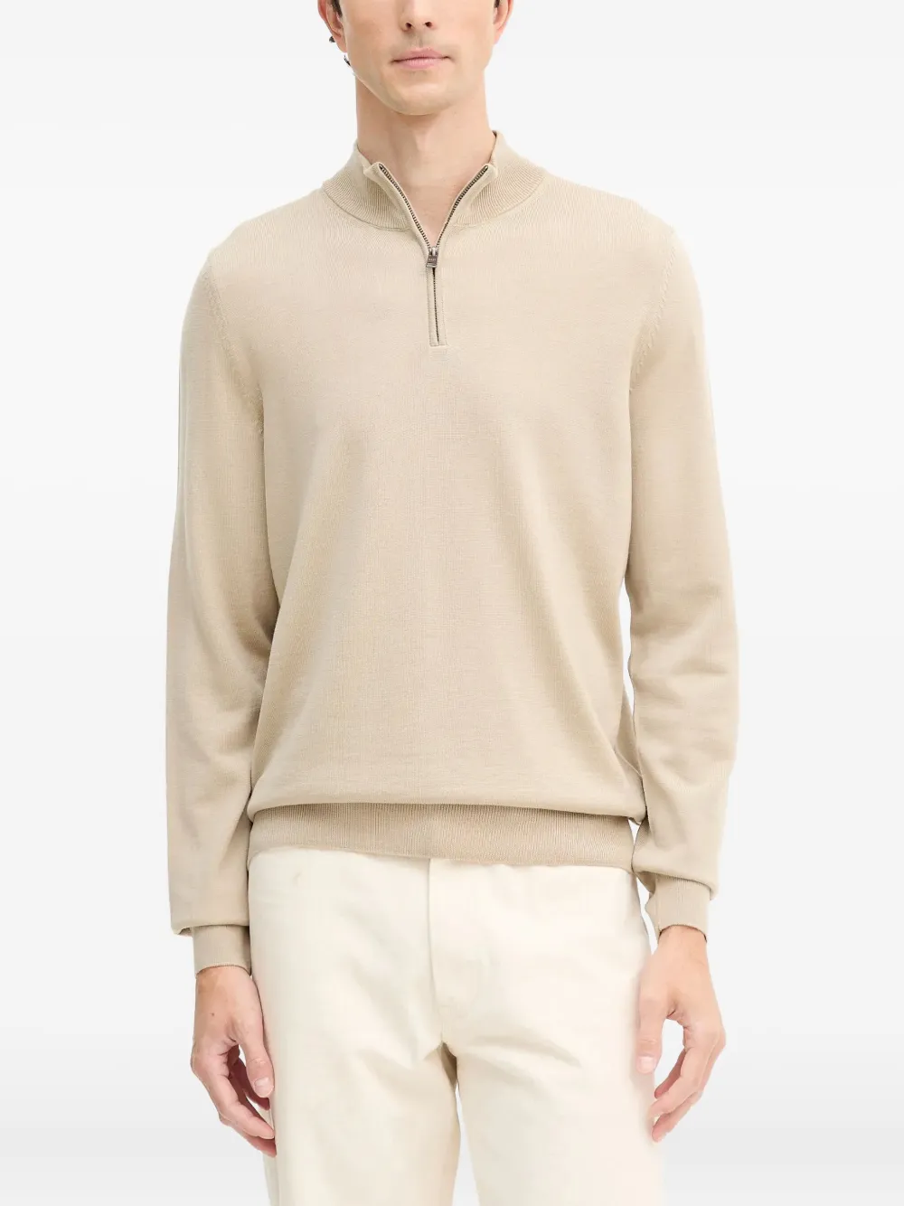 Трикотаж на молнии с высоким воротником Boss, коричневый
Трикотаж на молнии с высоким воротником Boss, коричневый