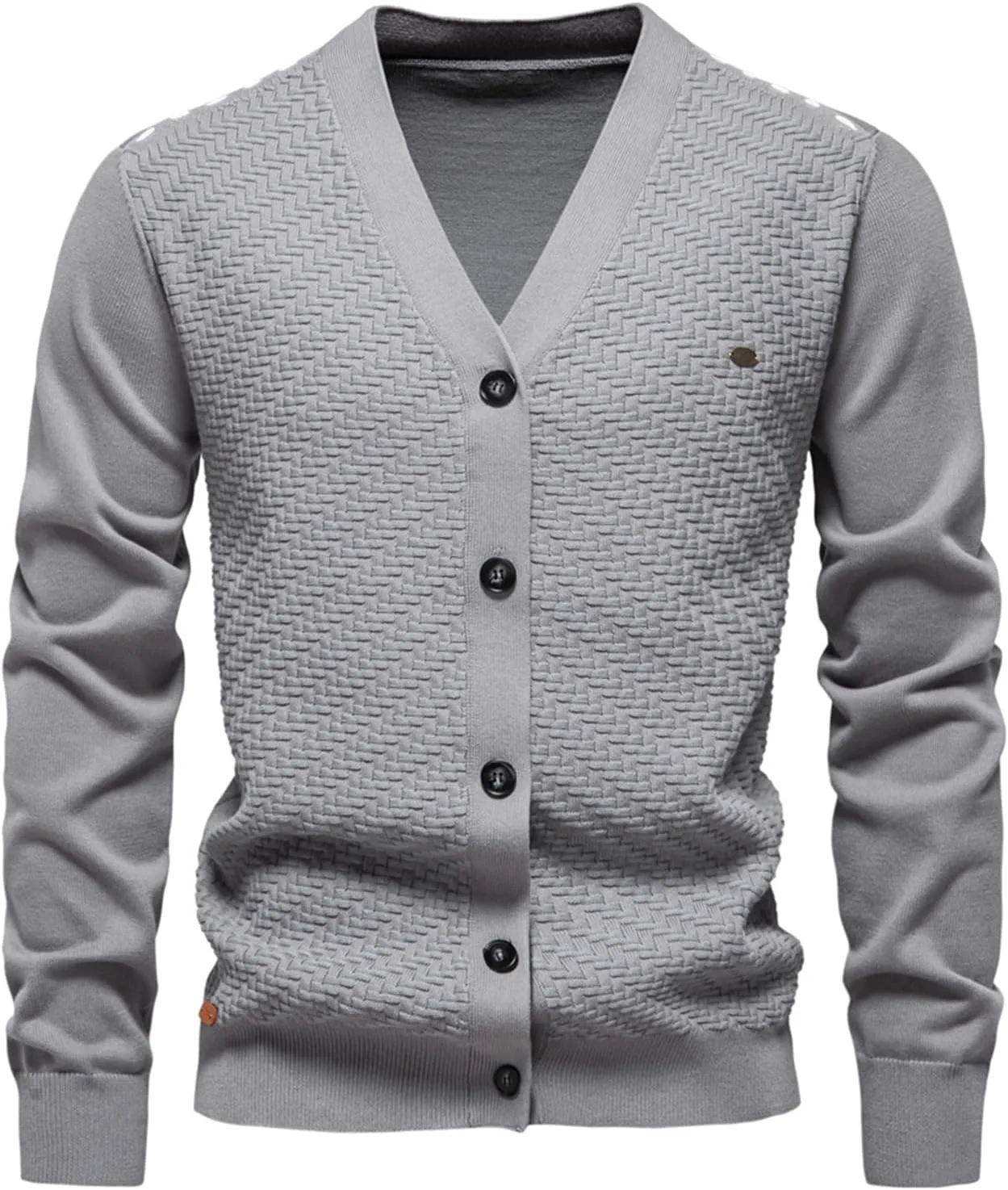 Мужской кардиган с V-образным вырезом, свободный, на пуговицах
Мужской кардиган с V-образным вырезом, свободный, на пуговицах