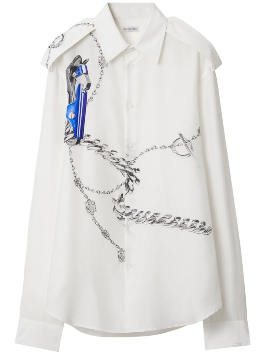 Рубашка с принтом Knight Hardware Burberry, белый
Рубашка с принтом Knight Hardware Burberry, белый