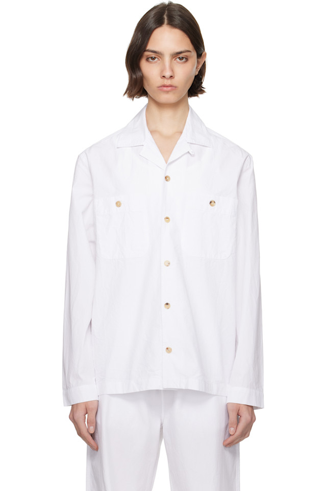 Хлопковая рубашка-овершот Cdlp, белый 
Хлопковая рубашка-овершот Cdlp, белый