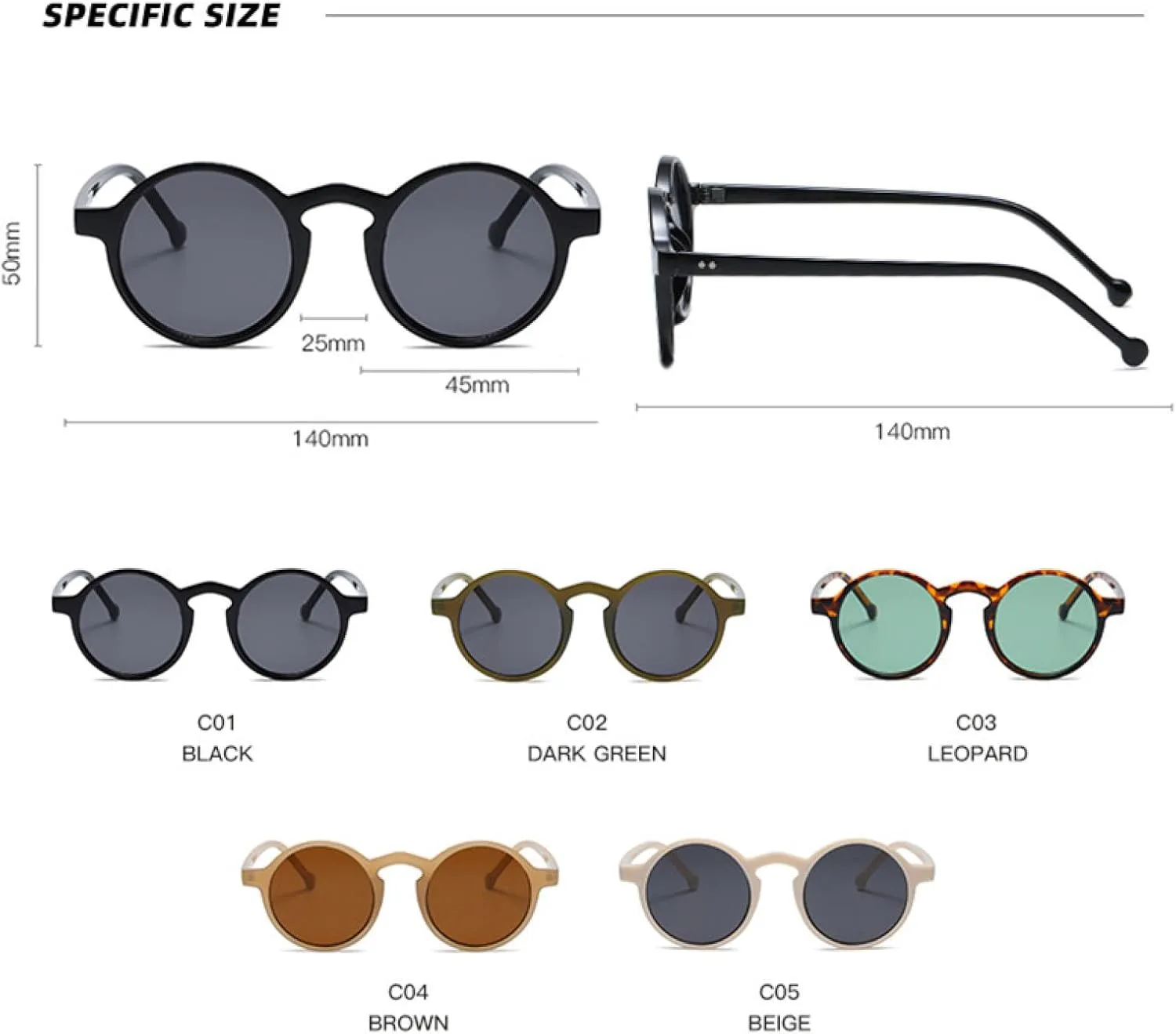 Круглые солнцезащитные очки для женщин и мужчин в винтажном стиле с заклепками, классический леопардовый принт, защита от ультрафиолета UV400 UATXTAU, C1black-black
Круглые солнцезащитные очки для женщин и мужчин в винтажном стиле с заклепками, классический леопардовый принт, защита от ультрафиолета UV400 UATXTAU, C1black-black